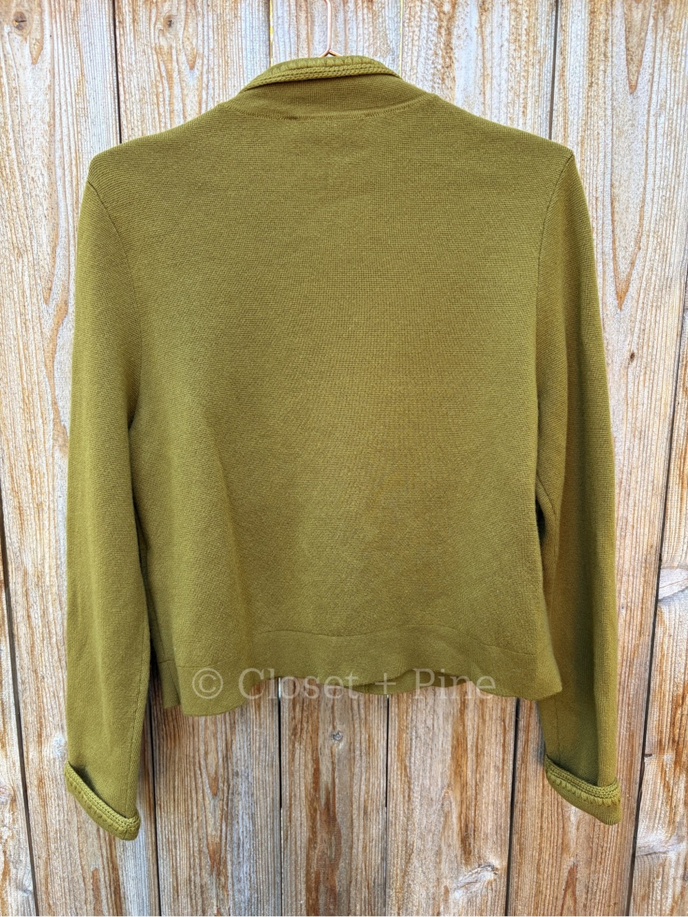 Sezane Betty Cardigan Olive Green Crochet Wool Size Medium - Picture 5 of 16